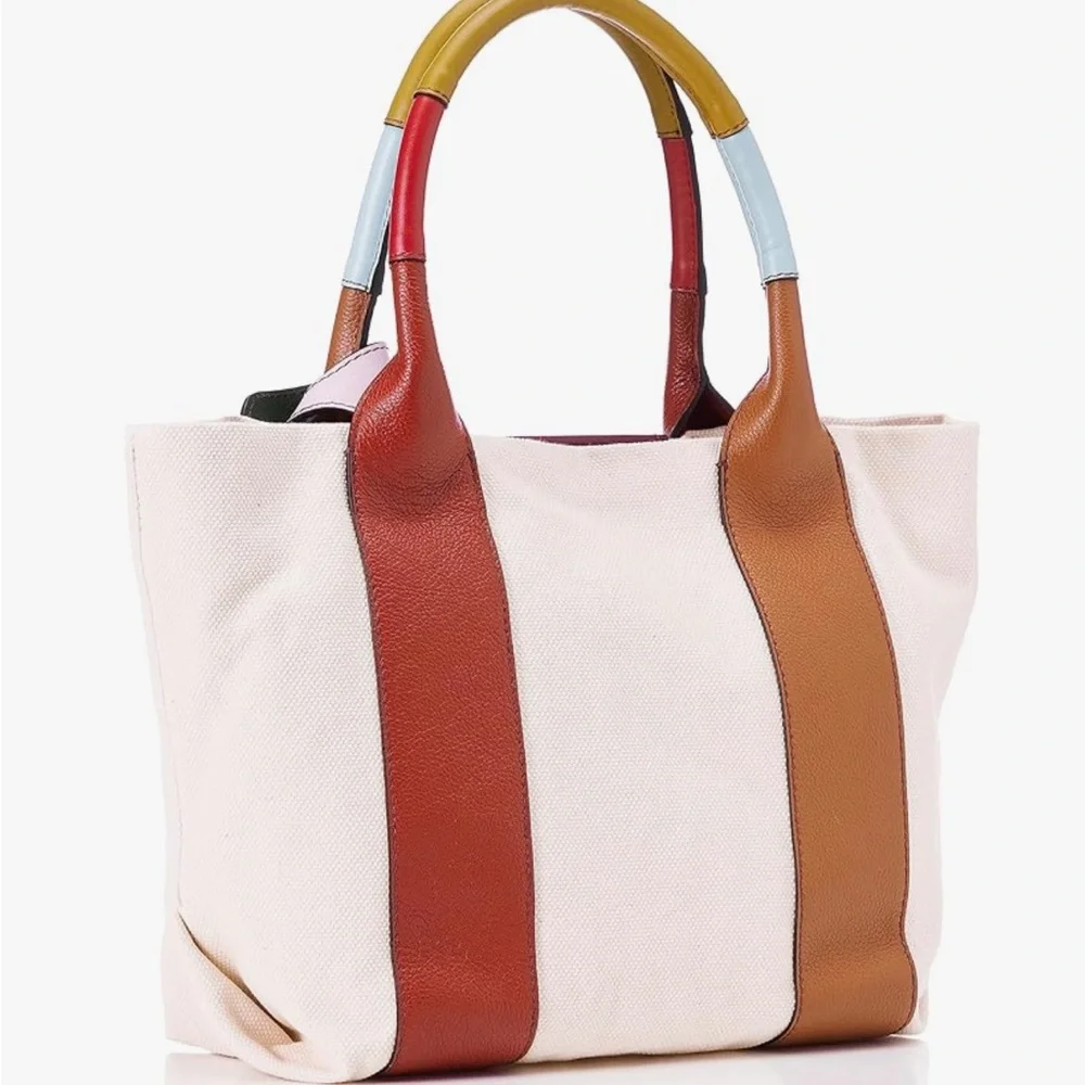 See By Chloe White and Brown Structured Tote - Picture 2 of 10